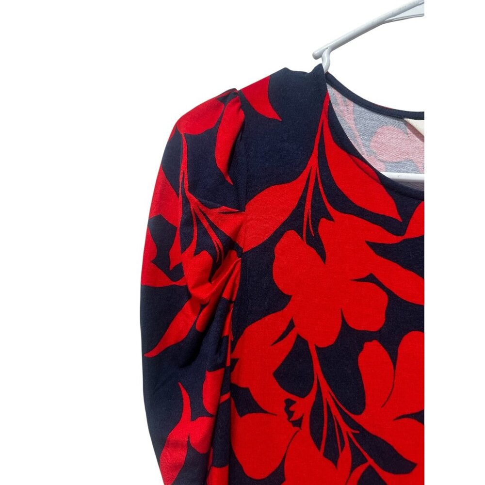 Sold Boden Floral Bloom Jersey Midi Dress Womens 2 Red Sundress Puff Sleeves - Picture 7 of 16